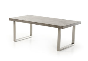 Homeroots 30" Concrete And Stainless Steel Dining Table  Stainless Steel 283301