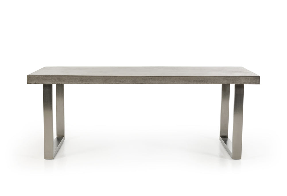 Homeroots 30" Concrete And Stainless Steel Dining Table  Stainless Steel 283301