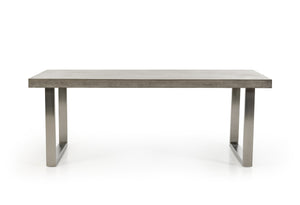 Homeroots 30" Concrete And Stainless Steel Dining Table  Stainless Steel 283301