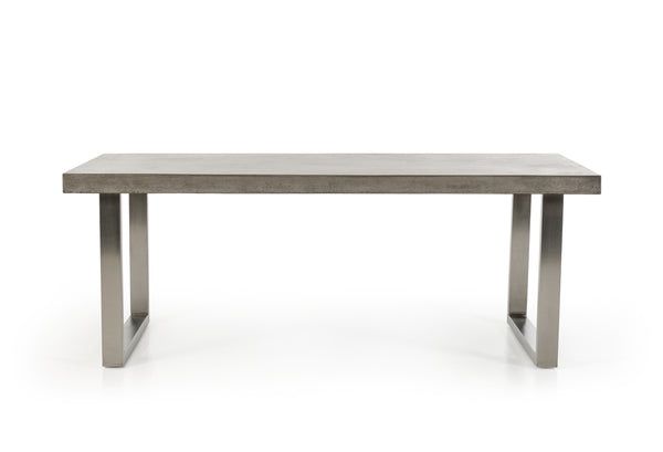 Homeroots 30" Concrete And Stainless Steel Dining Table  Stainless Steel 283301