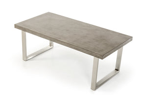 Homeroots 30" Concrete And Stainless Steel Dining Table  Stainless Steel 283301