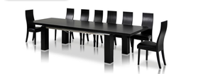Homeroots Modern Black Oak Finish Extendable Dining Table  Mdf 283324