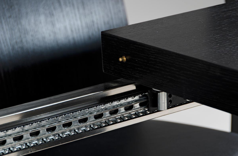 Homeroots Modern Black Oak Finish Extendable Dining Table  Mdf 283324