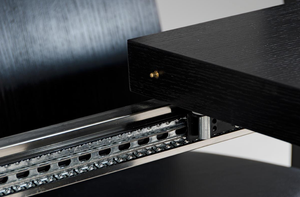 Homeroots Modern Black Oak Finish Extendable Dining Table  Mdf 283324