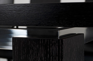 Homeroots Modern Black Oak Finish Extendable Dining Table  Mdf 283324