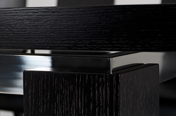 Homeroots Modern Black Oak Finish Extendable Dining Table  Mdf 283324