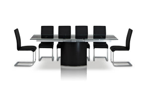 Homeroots 30" Mdf  Steel  And Glass Dining Table  Mdf 283327