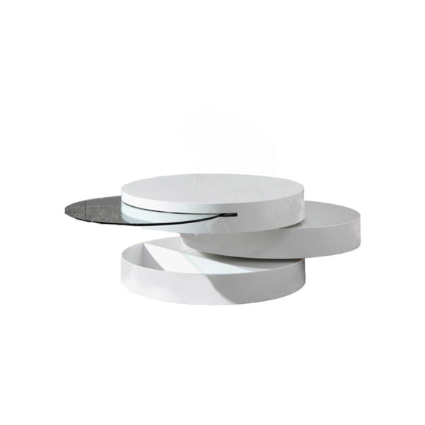 Homeroots 15" Mdf And Glass Swivel Coffee Table   283332