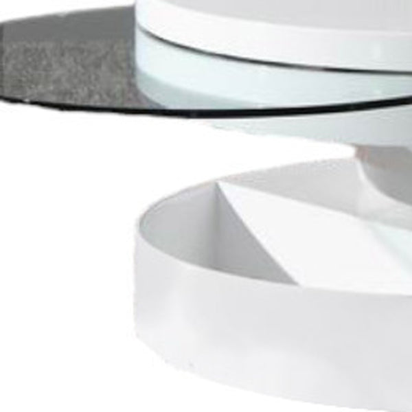 Homeroots 15" Mdf And Glass Swivel Coffee Table   283332