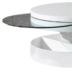 Homeroots 15" Mdf And Glass Swivel Coffee Table   283332