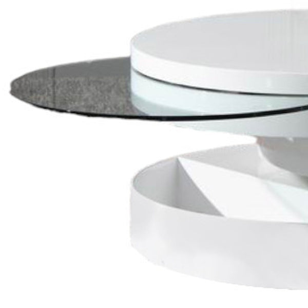 Homeroots 15" Mdf And Glass Swivel Coffee Table   283332