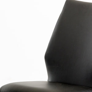 Homeroots Set Of Two Black And Silver Upholstered Faux Leather Dining Parsons Chairs  Metal 283361