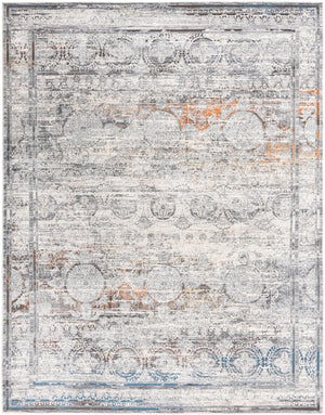 Unique Loom Finsbury Charlotte Machine Made Abstract Rug Multi, Gray/Orange/Ivory/Olive/Brown/Blue/Yellow 9' 0" x 12' 2"