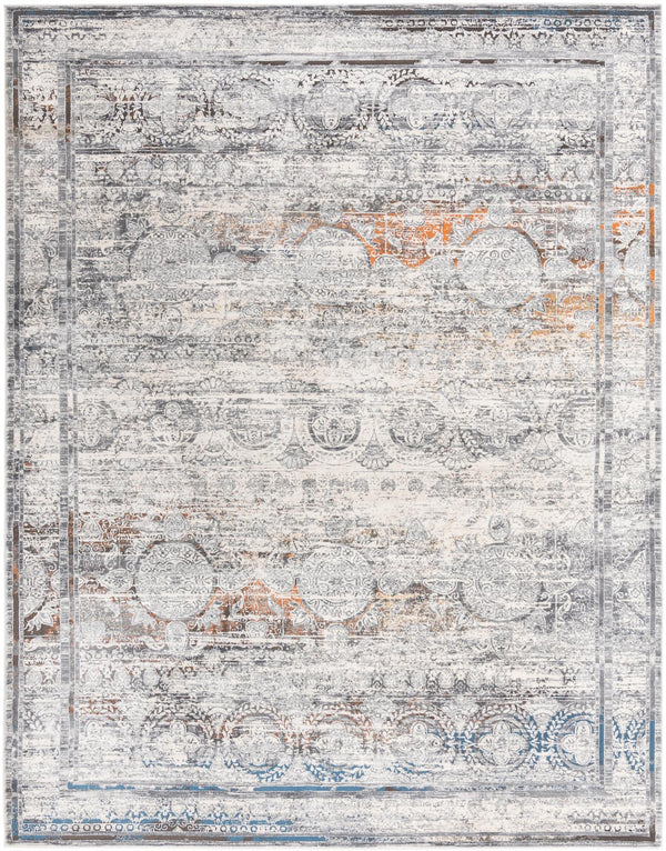 Unique Loom Finsbury Charlotte Machine Made Abstract Rug Multi, Gray/Orange/Ivory/Olive/Brown/Blue/Yellow 9' 0" x 12' 2"