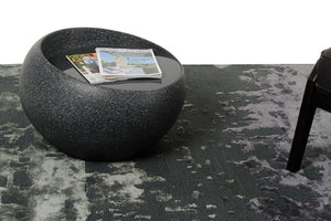 Homeroots 24" Round Fiberglass And Glass Faux Granite Coffee Table   283374