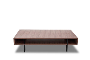 Homeroots 13" Walnut Veneer And Aluminum Coffee Table   283392