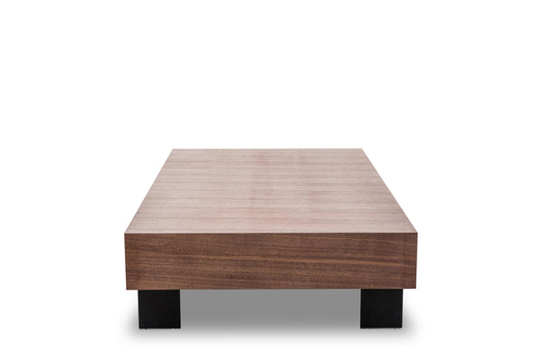 Homeroots 13" Walnut Veneer And Aluminum Coffee Table   283392