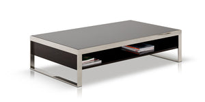 Homeroots 14" Ebony Lacquer Mdf And Steel Coffee Table   283394