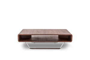 Homeroots 14" Walnut Veneer And Steel Coffee Table   283398