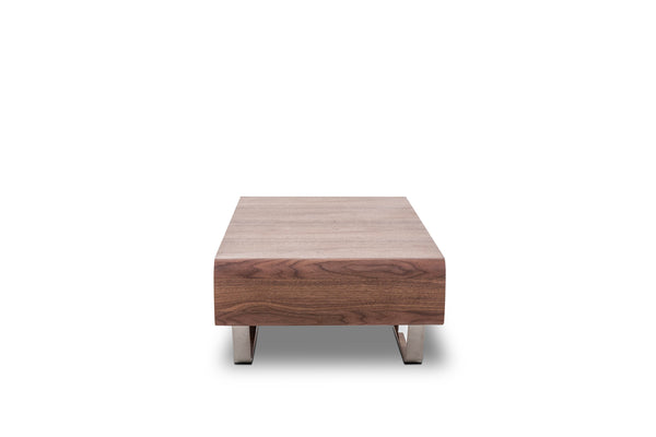 Homeroots 14" Walnut Veneer And Steel Coffee Table   283398