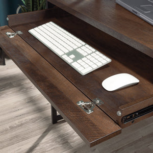 English Elm Desk With Hutch - Versatile Brown Finish, Spacious Storage & Stylish Design For Home Office Setup B356P367829