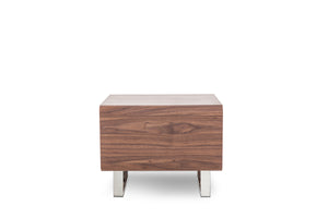 Homeroots 19" Walnut Veneer And Steel End Table   283400