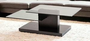 Homeroots 15" Black Oak Mdf And Glass Coffee Table   283406