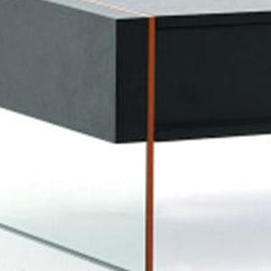 Homeroots 15" Black Mdf And Glass Floating Coffee Table   283408