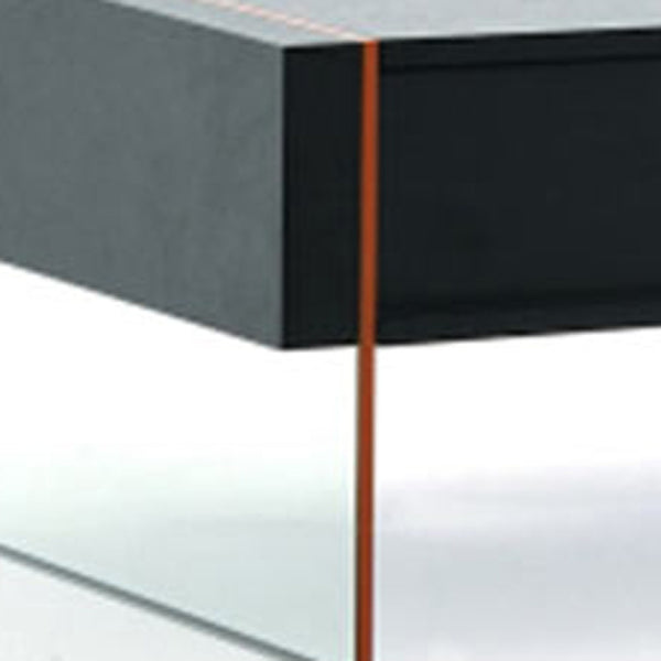 Homeroots 15" Black Mdf And Glass Floating Coffee Table   283408