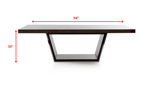 Homeroots 30" Ebony High Gloss Mdf And Steel Dining Table  Mdf 283424
