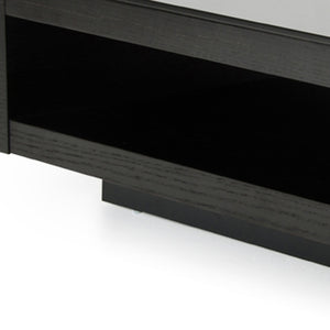 Homeroots 13" Black Oak Veneer And Glass Coffee Table   283434