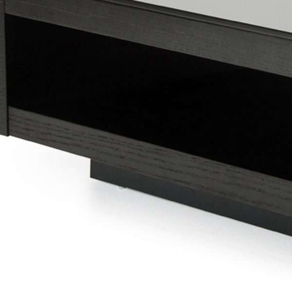 Homeroots 13" Black Oak Veneer And Glass Coffee Table   283434