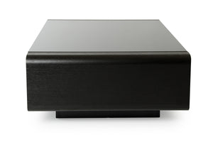 Homeroots 13" Black Oak Veneer And Glass Coffee Table   283434