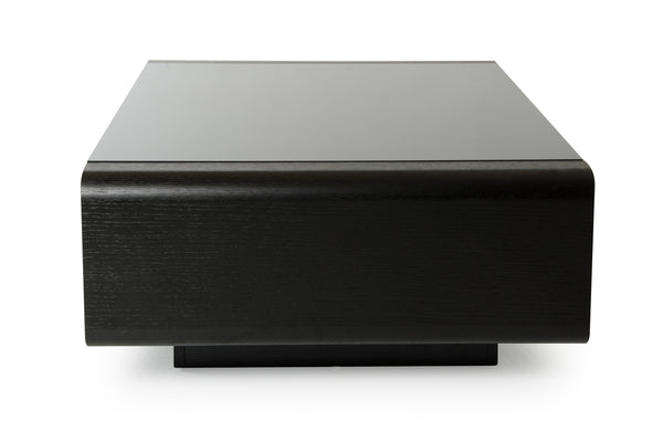 Homeroots 13" Black Oak Veneer And Glass Coffee Table   283434