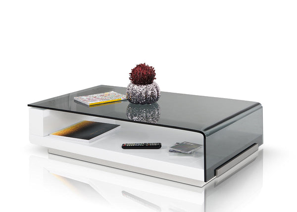 Homeroots 13" Glass  Steel  And Mdf Coffee Table   283435