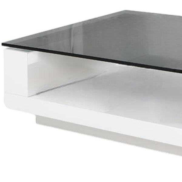 Homeroots 13" Glass  Steel  And Mdf Coffee Table   283435