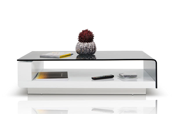 Homeroots 13" Glass  Steel  And Mdf Coffee Table   283435