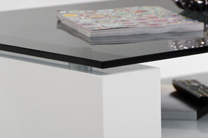 Homeroots 13" Glass  Steel  And Mdf Coffee Table   283435