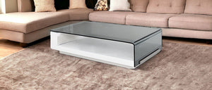 Homeroots 13" Glass  Steel  And Mdf Coffee Table   283435