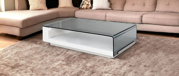 Homeroots 13" Glass  Steel  And Mdf Coffee Table   283435