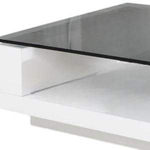 Homeroots 13" Glass  Steel  And Mdf Coffee Table   283435