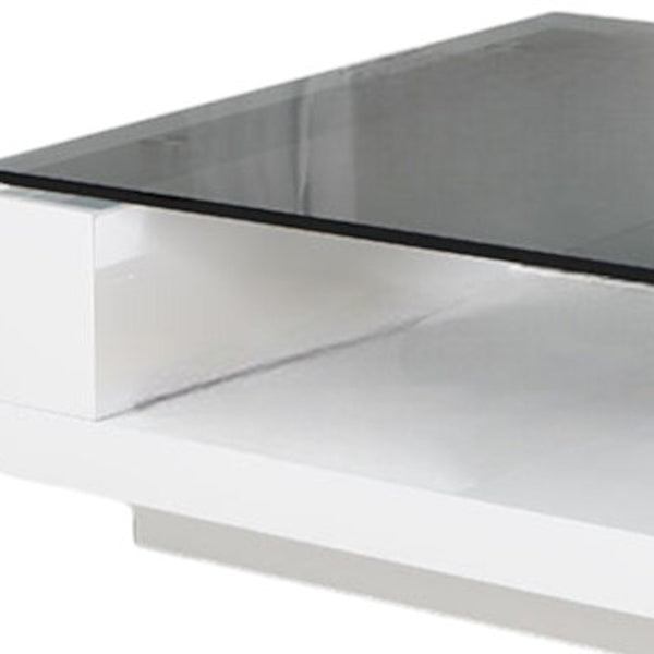 Homeroots 13" Glass  Steel  And Mdf Coffee Table   283435