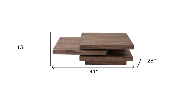 Homeroots 13" Walnut Veneer Coffee Table   283447