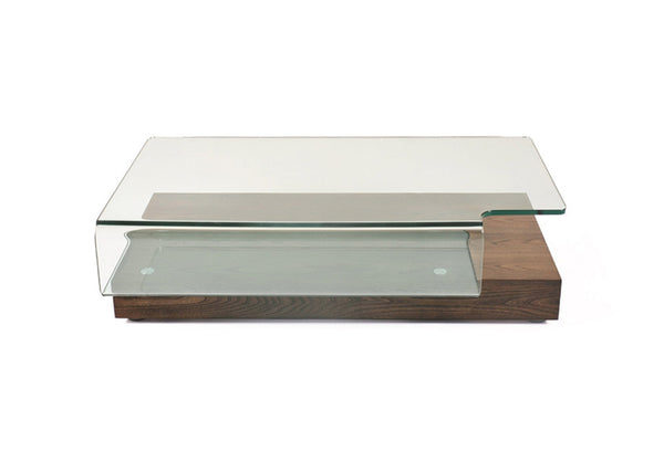 Homeroots 13" Elm Veneer And Glass Coffee Table   283448