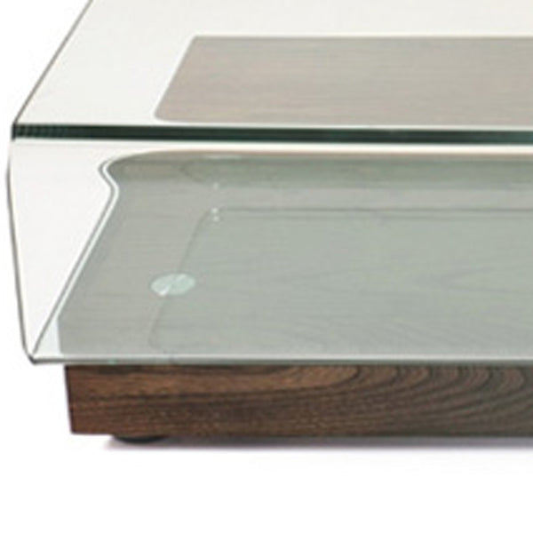 Homeroots 13" Elm Veneer And Glass Coffee Table   283448