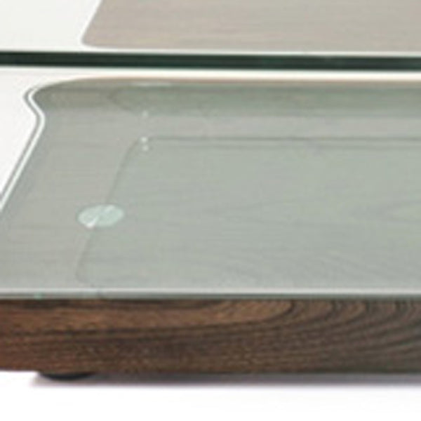 Homeroots 13" Elm Veneer And Glass Coffee Table   283448