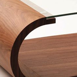 Homeroots 16" Walnut Veneer  Mdf  And Glass Coffee Table   283449