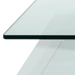 Homeroots 39" Clear And White Glass Coffee Table With Shelf   283450