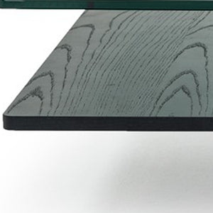 Homeroots 14" Oak Mdf  Glass  And Veneer Coffee Table   283452