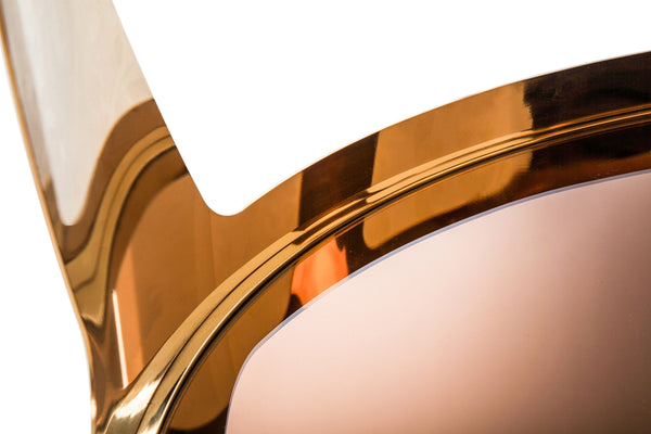 Homeroots 15" Gold Steel And Glass Round Coffee Table   283454